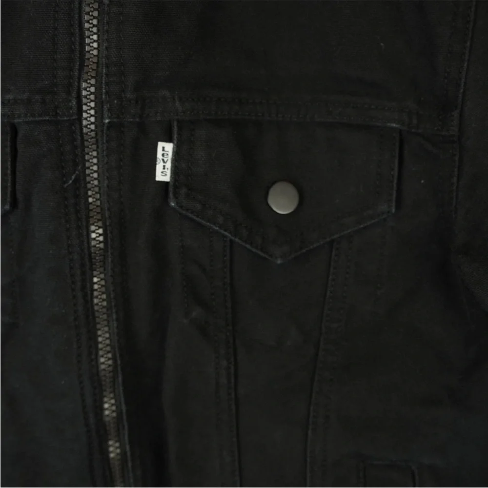 Levi’s Quilted Bomber Trucker Jacket MA-1 Sleeve Zip Pocket Mens Size XS Black
